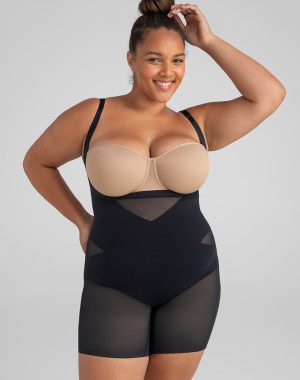 Open-Bust Mid-Thigh Bodysuit