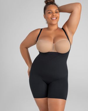 Open-Bust Mid-Thigh Bodysuit